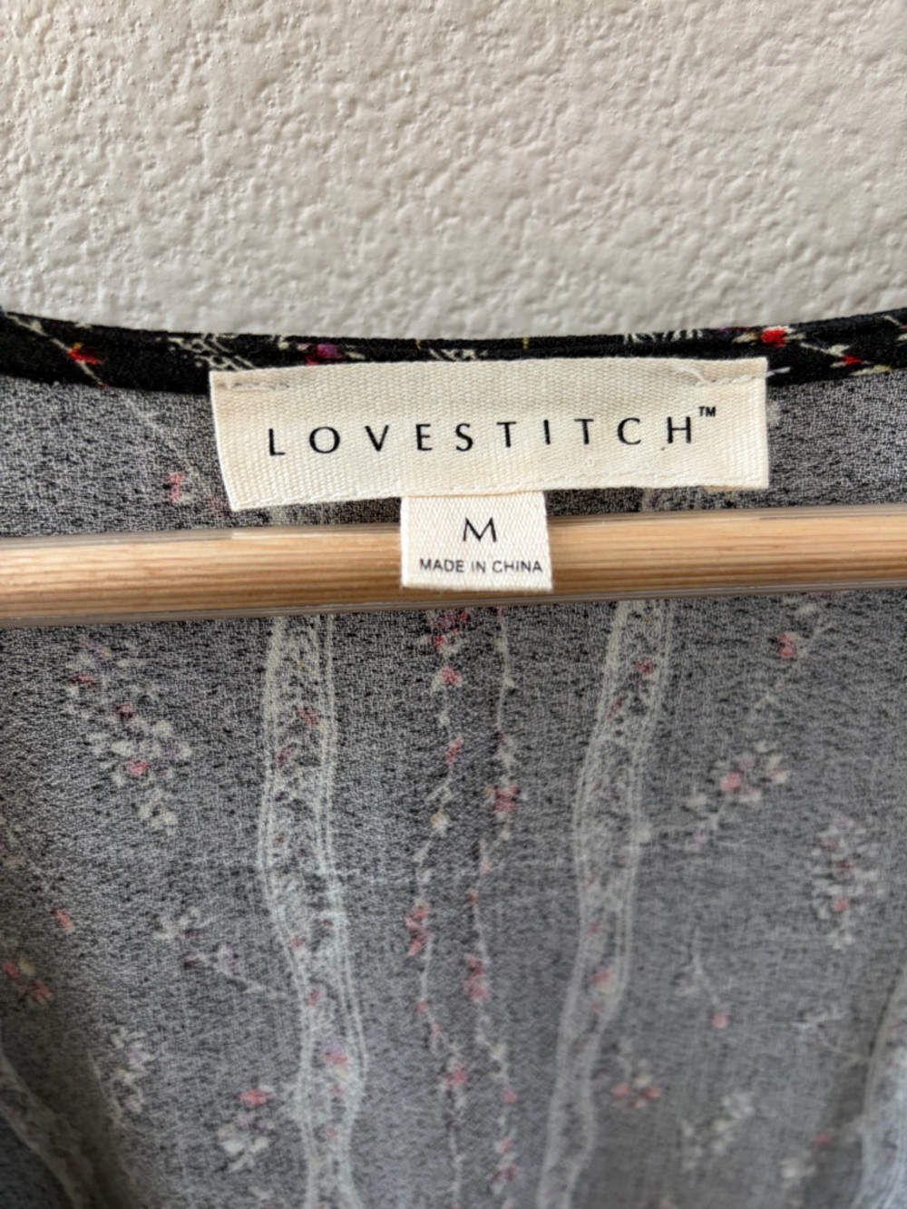 Lovestitch Black Patterned Wrap Dress with Tie Waist - Picture 3 of 4